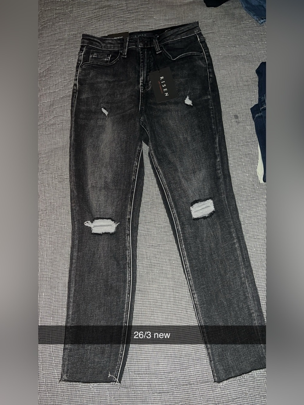 Risen Women's Black Distressed Skinny Jeans